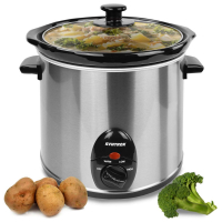 Syntrox 3,0 Liter Edelstahl Slow Cooker mit Warmhaltefunktion