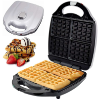 Syntrox Waffeleisen für Belgische Waffeln XXL mit herausnehmbaren Platte