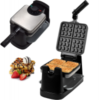 Syntrox Waffeleisen für Belgische Waffeln 200° Drehbares Edelstahl