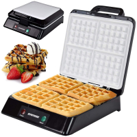 Syntrox Waffeleisen für Belgische Waffeln XXL mit Keramikplatten und Thermostat
