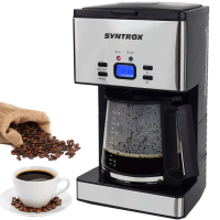 Syntrox Edelstahl Kaffeemaschine Kaffeeautomat mit Timer
