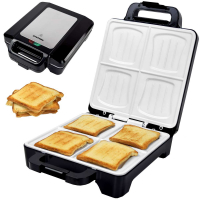 Syntrox Muschel Sandwichmaker XLC mit Keramikplatten Thermostat und Edelstahldekor