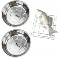 Syntrox Zubehör-Set für Dönergrills bestehend aus Fischkorb und zwei Schüsseln