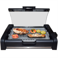 Syntrox Elektrogrill Tischgrill mit Keramikgrillplatte 2200W 1650W