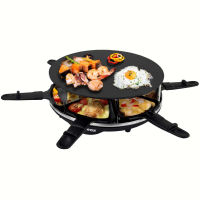 Syntrox Design Raclette Lille mit Glas-Keramik Grillplatte für 6 Personen Grill