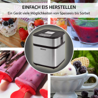Syntrox Eismaschine Edelstahl Digital mit Timer Frozen Joghurt Maschine