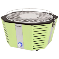 Syntrox Raucharmer Holzkohlegrill Cordoba Tischgrill mit Tasche Edelstahl, grün