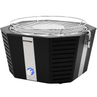 Syntrox Raucharmer Holzkohlegrill Cordoba Tischgrill mit Tasche Edelstahl, schwarz