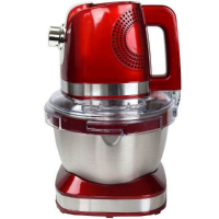Syntrox Küchenmaschine Knetmaschine Edelstahl-Behälter, 4 Liter, Rot