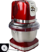 Syntrox Küchenmaschine Knetmaschine Edelstahl-Behälter, 4 Liter, Rot