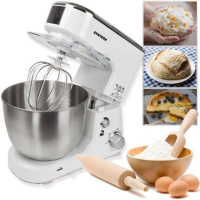 Syntrox Germany Küchenmaschine Knetmaschine Mixer, Edelstahl-Behälter, 5 Liter cream