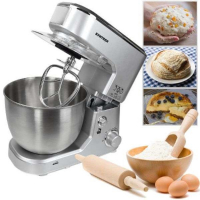 Syntrox Germany Küchenmaschine Knetmaschine Mixer, Edelstahl-Behälter, 5 Liter silber