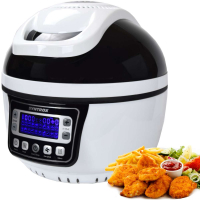Syntrox Turbo-Heißluftfritteuse Heißluftgarer Airfryer Küchenmaschine mit LED-Display  schwarz