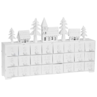 Adventskalender YULETIDE Kirche, Häuser, Bäume