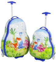 Kinder-Kofferset 2 tlg. Trolleyset Reisekoffer Hartschale DINOS