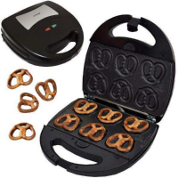 Syntrox Minisoftpretzel Mini Brezel Maker Chefmaker mit austauschbaren Backplatten