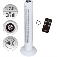 Syntrox Digitaler Turmventilator mit Fernbedienung und Oszillation weiß