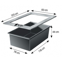 Ubbink Quadra InoxFrame - Rahmen aus Edelstahl zur Kombination mit dem Becken Quadra C3 - 8 cm / 83 x 120 cm