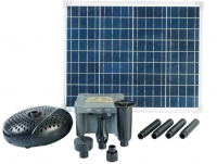 Ubbink SolarMax 2500 Accu - Springbrunnenpumpe -Solarpaneel, Batterie inkl. Bleiakkuspeicher 12V, 12AH, Qmax(l/h) 2480, 50W,  Hmax(m) 2,10 - Vulkan, Lanva und Wasserglocke