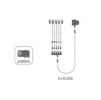 Ubbink TRIPANI - Polyresin, naturgetreue Nachbildung, integrierter Wasserfall - 2300l/h, 5x8 LEDs weiß - H88 x 163 x 80 cm