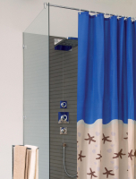 Duschvorhang SANWOOD KARIBIK, 200 x 180 cm, blau/jasmin