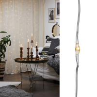 Star Trading LED-Drahtminilichtervorhang Dew Drops, 100 warmweiße LEDs