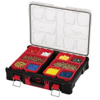 MILWAUKEE Kleinteile-Koffer, Packout, Koffer inkl. 10 herausnehmbaren und stapelbaren Boxen