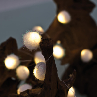 LED-Minilichterkette mit Plüschbällchen, 20 warmweiße LEDs
