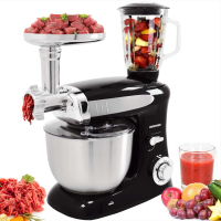 Syntrox Germany Küchenmaschine Knetmaschine mit Fleischwolf und Mixer, 6,5 L Black