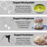 Syntrox Germany Küchenmaschine mit tollem Zubehör Weiß