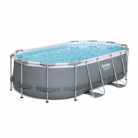 Bestway Steel Pro MAX™ Frame Pool Set mit Filterpumpe 427 x 250 x 100 cm , grau, oval