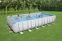Bestway Power Steel Frame Pool Komplett-Set eckig 732 x 366 x 132 cm
