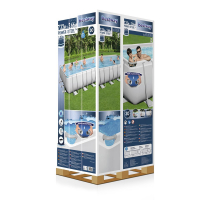 Bestway Power Steel Frame Pool Komplett-Set eckig 732 x 366 x 132 cm