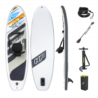 Bestway Hydro-Force SUP Allround Board-Set White Cap mit Paddel und Kajak-Sitz