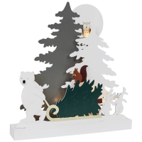 Star Trading Weihnachtsleuchter Tiere im Wald, Bär mit Schlitten