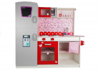 LEANToys  Spielküche aus Holz Kühlschrank Mikrowelle Spülbecken Ofen Schrank Spielzeug