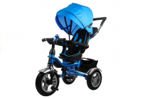 LEANToys  Dreirad PRO600 Blau Lenkstange Sonnenschutzdach Stoßdämpfer Kinderdreirad