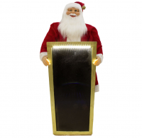 Weihnachtsmann Santaclaus Nikolaus Wotan mit LED Tafel, 120 cm