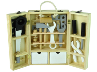 LEANToys Werkstatt im Koffer Holz Werkzeuge