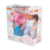 Fröhliche Baby Puppe, 35 cm mit Schnuller und Zubehör, 4 Teile