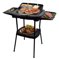 Syntrox Elektrischer BBQ-Standgrill mit Ablagen