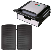 Syntrox Multimaker Waffeleisen Thin Waffle MM-1400W Gusto mit einem Satz Wechselplatten