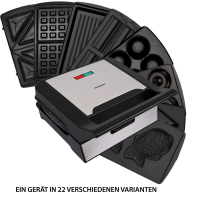 Syntrox Multimaker Waffeleisen Thin Waffle MM-1400W Gusto mit einem Satz Wechselplatten