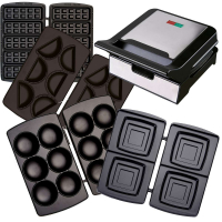 Syntrox Multimaker Waffeleisen Thin Waffle MM-1400W Gusto mit einem Satz Wechselplatten