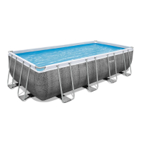 Bestway Power Steel Frame Pool Komplett-Set mit Filterpumpe 549 x 274 x 122 cm, Rattan-Optik, grau