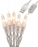 Hellum LED-Lichterkette mit USB-Anschluss, 50 BS warmweiß/transparent, innen