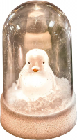 Hellum LED-Glasglocke 9cm Acryl-Pinguin 1 BS warmweiß/weiß