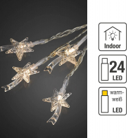 Hellum LED-Lichterkette Sternschnuppen 24 BS warmweiß/transparent