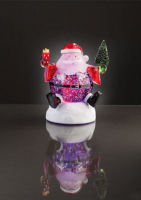 Hellum LED-Weihnachtsmann Acryl 13cm Schneefall 1 BS warmweiß innen, Batteriebetrieb