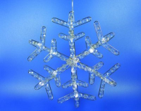 Hellum LED-Schneeflocke Kristall-Steine 16 BS weiß/transparent innen